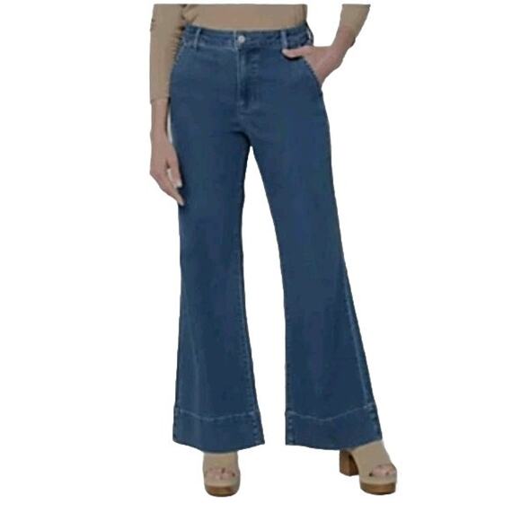 ME By Jennie Garth Womens Fleet Flare Leg Jeans Sz 4 Blue Denim - Picture 1 of 11